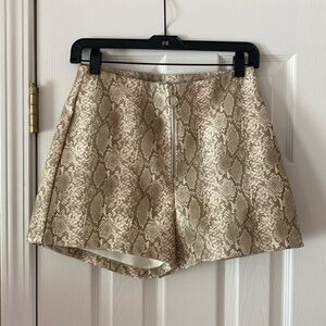Faux leather, snake print shorts